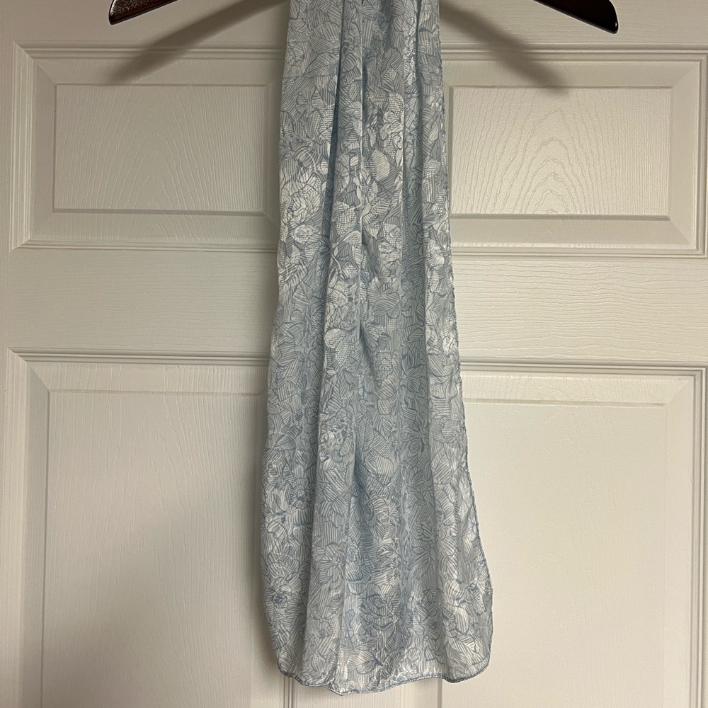 Scarf Light Blue & White Women's Scarf - Picture 2 of 5